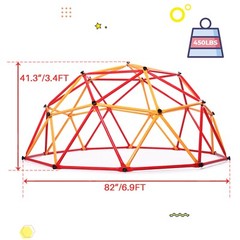 Geometric Dome Steel Frame Climber for Kids, Toddler Jungle Gym Outdoor Activity
