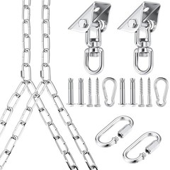Heavy Duty Porch Swing Hanging Kit with Y-Chain & 360° Swivel Hangers 1500Lbs…
