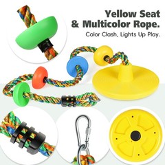 Climbing Rope Tree Swing with Platforms and Disc Swing Seat Set Outdoor Playg…