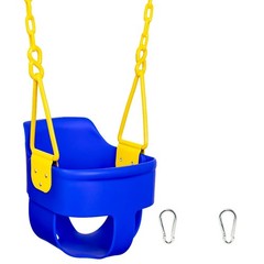Premium High Back Full Bucket Toddler Swing Seat with Finger Grip, Blue