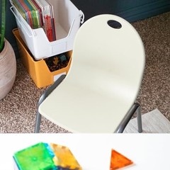 Backyard Discovery 12″ Kid’s Stacking Chairs-4 Pack- Ivory