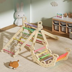 BlueWood 2024 8 in 1 Pikler Triangle Climbing Set Toddler Toys Indoor Baby Ju…