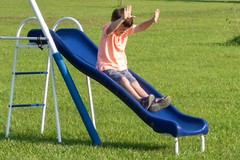 Playground Metal Swing Set Glider Slide Super Disc Back Yard Fun Outdoors NEW