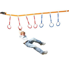 2-Pack Ninja Rings Obstacle Course Swing Set, Red Plastic Rings with Carabiner,