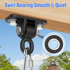 Heavy Duty Swing Hangers Kit with Bearings for Indoor/Outdoor Use – 8PCS Black