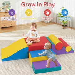 7 PCS Toddler Climbing Blocks w/Hook & Loop Fasteners, Gift for 1+ Baby