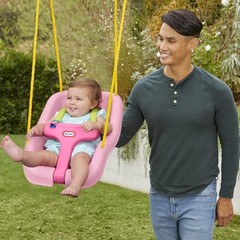 Little Tikes Snug ‘n Secure Pink Swing with Adjustable Straps, 2-in-1