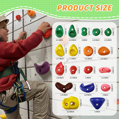 Rock Climbing Holds Set with Hardware for Kids Indoor Outdoor Playground Wall