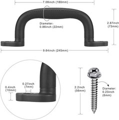 Dolibest Set of 4 Safety Playground Handles,Swing Kids Black-4pcs