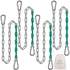 4 Heavy Duty 85″ Swing Chains – 1000LB Capacity Stainless Steel Kit with 8 Carab
