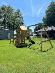 3 Pack Swing Set with Trapeze Bar & Plastic Chain Outdoor Playground Green
