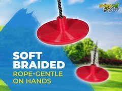 SWING SET STUFF CYCLONE SEAT WITH ROPE RED playground child park disc round 0120