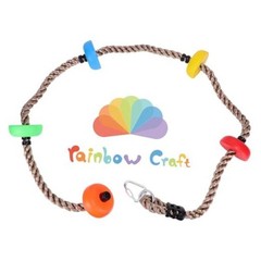Colorful Climbing Rope – 6.5ft with 5 Knotted Foot – Kids Ninja Rope for