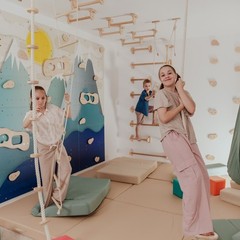 Kids Climbing Ropes Set Ceiling Mounted Swing Rings Ladder Indoor Play Gym