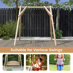 67 In. Pine Natural Wood Patio Swing Frame with Reinforced Bars