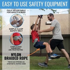 65’ Zip Line Kit for Kids and Adults 200lb Capacity