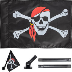 Pirate Flag Swing Set Accessory, Double Sided Flag with Pole and Mounting Hardwa