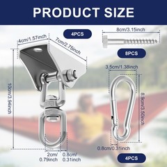 4Pcs Heavy Duty Swing Hangers Kit,304 Stainless Steel,1000 LBS Load Capacity,…
