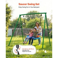 Uimoso Outdoor Swing Set with 40-Inch A-Frame for Kids’ Backyard Fun