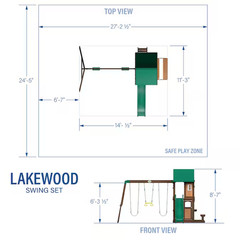 Residential Wood Playset with 2 Swings and Slide Included