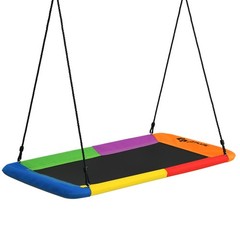 Costway 700lb Giant 60″ Platform Tree Swing Outdoor w/ 2 Hanging Straps Colorful