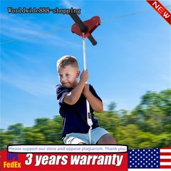 160Ft Zip Line Kit for Adult Up to 300lb w/ Spring Brake, Trolley, Seat