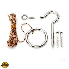 Hook and Ring Swing DIY Kit Heavy-Duty Hardware and String Ring Toss Game Ind…