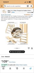 doowroodni 7-in-1 Pikler Triangle Set Wooden Toddler Climbing Gym w/ Slide
