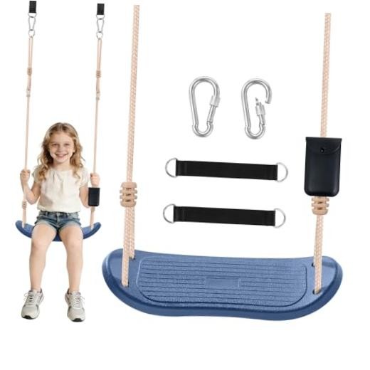 Weatherproof Kids Swing,264lbs Heavy Duty Tree Swing Seat with Ergonomic Blue