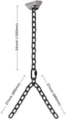 BeneLabel 2Pcs 81″ (6.75 ft) Heavy Duty Porch Swing Chain with Silent Swing Hang