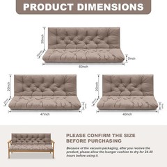Outdoor Swing Cushions,Waterproof Swing Cushions 3 Seater Replacement with Backr