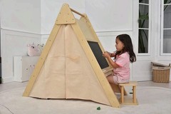 Avenlur Wooden Learning Tent Climber Desk Chair Set Kids Montessori Activity Gym