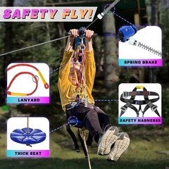 Backyard Zipline CTSC Kids Adults Stainless Steel Spring Brake