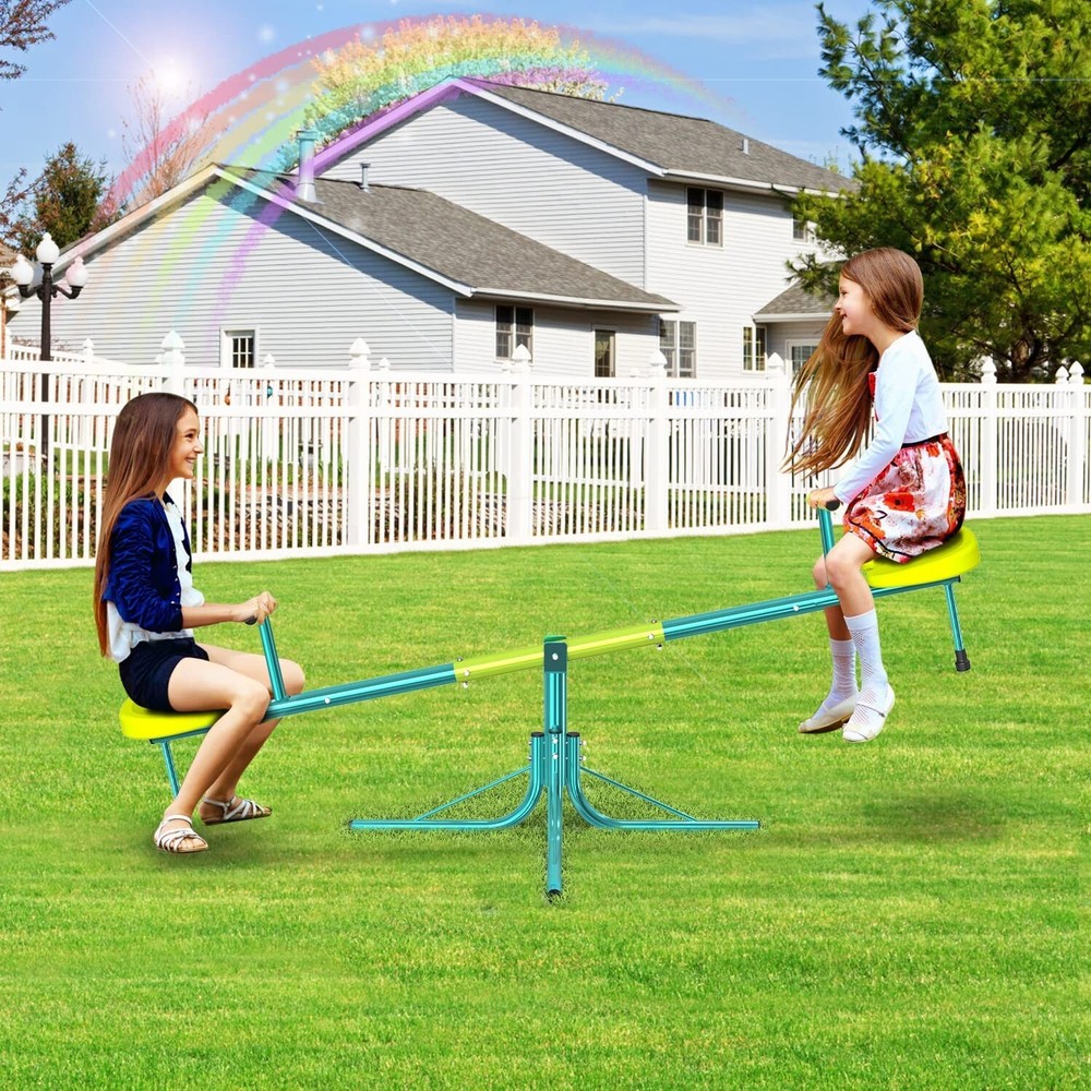 Seesaw Sit and Spin Teeter Totter 360 Swivel Kids Outside Toys Set Rotating NEW
