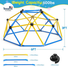 Climbing Dome, Upgraded 6FT Geometric Dome Climber with Climbing Grip for Kids I