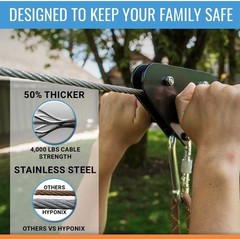 65’ Zip Line Kit for Kids and Adults 200lb Capacity