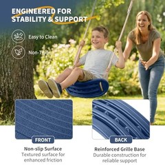 Weatherproof Kids Swing,264lbs Heavy Duty Tree Swing Seat with Ergonomic Blue