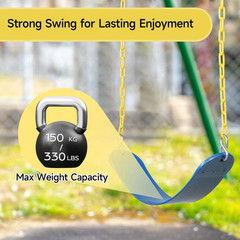 2-Pack Swing Seats with Coated Chains for Kids Adults, Swing Set Accessories W/