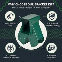 A-Frame Swing Set Bracket Kit 2-Piece Heavy Duty Mounting Hardware