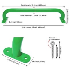 Purife17.2 Inch Metal Green Playground Handles Pack of 4- Outdoor Swing Sets …