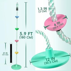 Tree Swings for Kids Outdoor Rope Swing for Tree Candy Green Disc Swing Seat