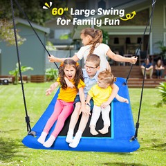 Metal Swing Set 60″ Large Platform Swing 440lbs Heavy Duty Kids Backyard Playset