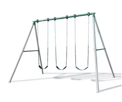 Everest Metal Swing Set Kids outdoor swing set with 3 swing seats for up to 3-ch
