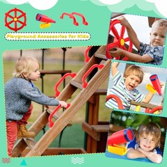 4 Pcs Kids Playground Accessories Outdoor Plastic Steering Playset Wheel Tele…