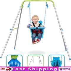 Indoor Outdoor Toddler Swing Set Play Structure W/ Safety Harness 9-36 Months US