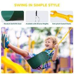 700lbs Large Metal Swing Set with 3 Swings Heavy Duty Frame Outdoor Kids Playset