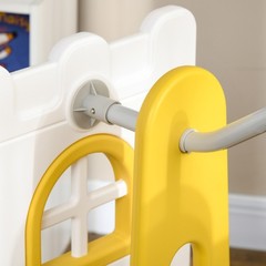 6 in 1 Toddler Slide and Swing Set w/ Basketball Hoop Climber Yellow Refurbished