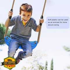 SELEWARE Blue Non-Slip Swing Seat Heavy Duty Tree Swing Rope Kit