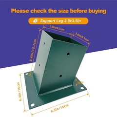 A-Frame Swing Brackets, 4×4 Base 4 Pcs (Inner Size 3.6″x3.6″) – Heavy Green