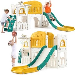 8-in-1 Toddler Indoor Playground Slide Set Baby Slide Playset Outdoor Play Toy